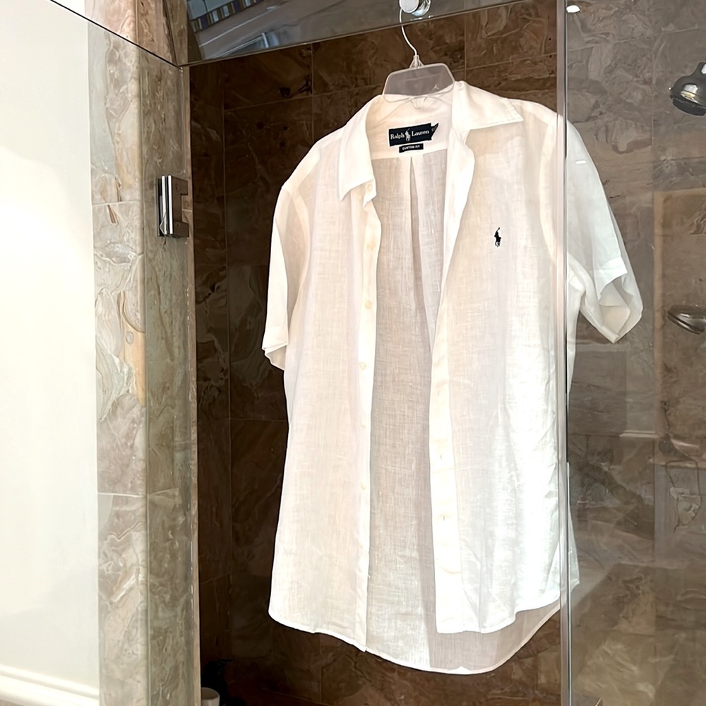 Men’s Ralph Lauren white linen shirt size S